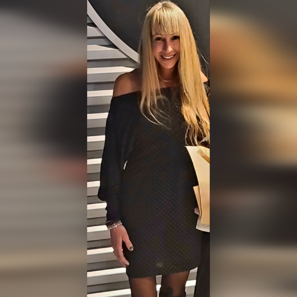 Hot Sauce Style Black Dolman Off-Shoulder Mini Dress